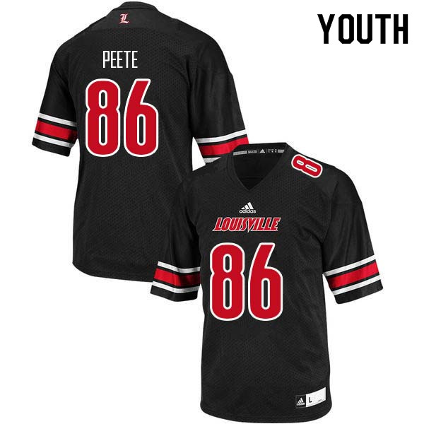 Youth Louisville Cardinals #86 Devante Peete College Football Jerseys Sale-Black - Click Image to Close